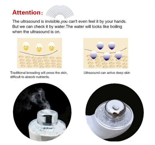 Colorful Ultrasonic Beauty Device for Skin Treatment